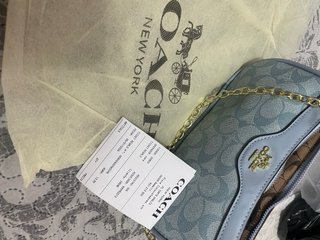 Bolso Coach Azul Claro Nuevo