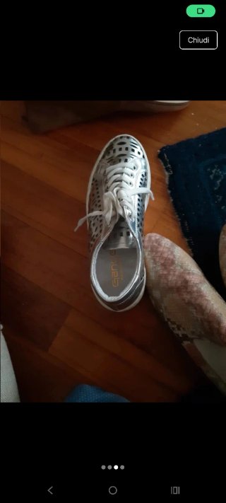 Scarpe donna argento traforate
