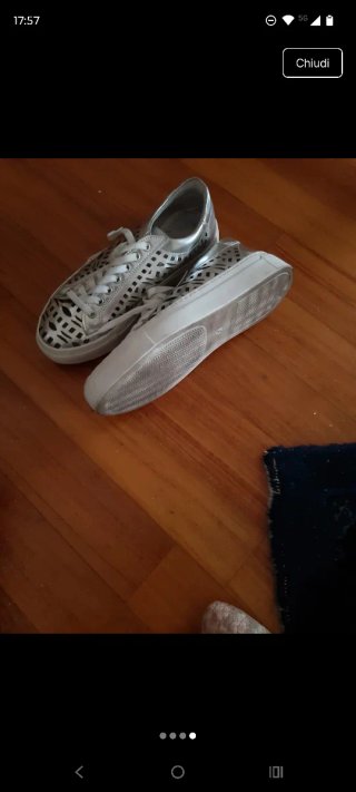 Scarpe donna argento traforate