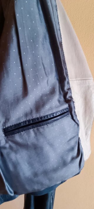 Cazadora Piel Massimo Dutti Azul Marino