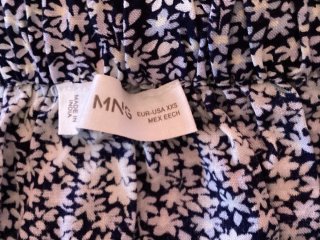 Falda Mango Teen floral azul y blanco