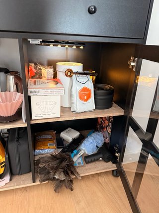 Mueble Auxiliar para Estación Café Negro/Madera