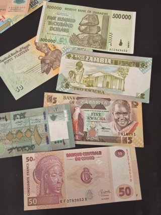 Lote Billetes Africanos Hiperinflación.25 billetes