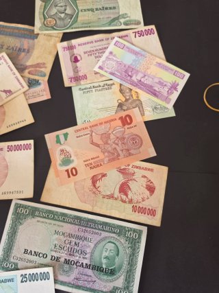 Lote Billetes Africanos Hiperinflación.25 billetes