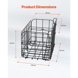 Cesta trasera para bicicleta, cesta de alambre ple