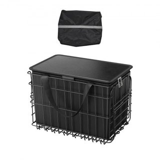 Cesta trasera para bicicleta, cesta de alambre ple