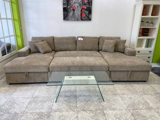 Sofá Cama Beige con Doble Arcón