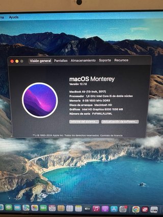 MacBook Air 2017 Plata con cargador