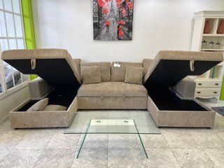 Sofá Cama Beige con Doble Arcón Nuevo