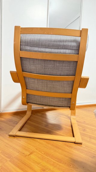 Sillón Poäng Ikea Madera y Tela Gris