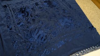 Mantón de Manila Azul