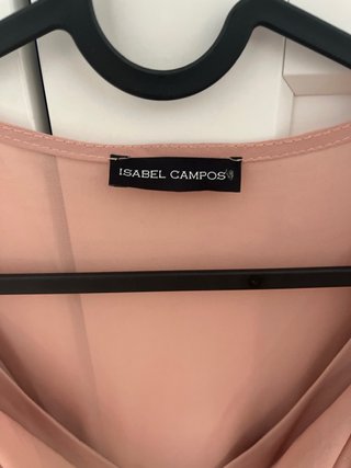 Vestido fiesta ISABEL CAMPOS oro y rosa Talla M