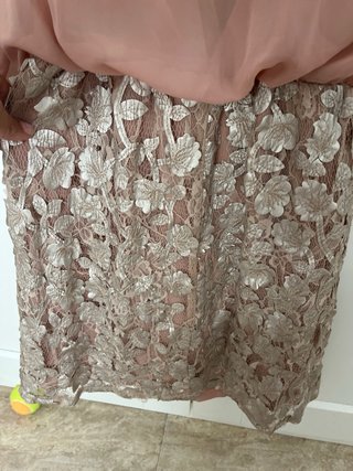 Vestido fiesta ISABEL CAMPOS oro y rosa Talla M