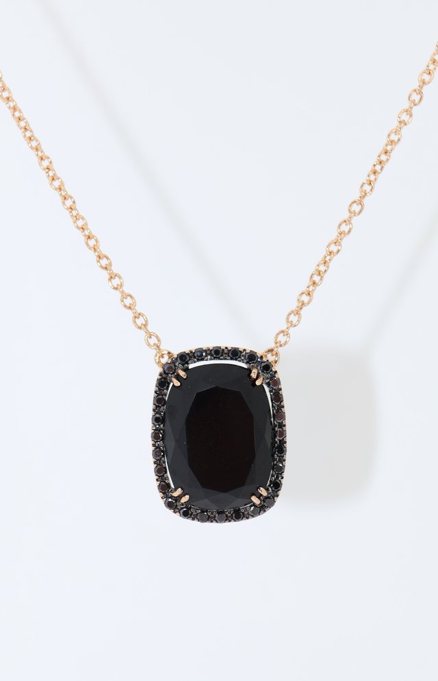 J-0919 Cadena y Colgante Oro 18K Negro