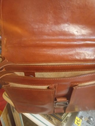 Borsa da lavoro in pelle marrone
