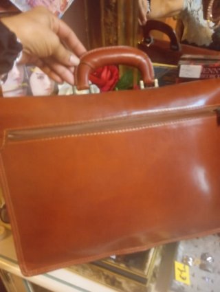 Borsa da lavoro in pelle marrone