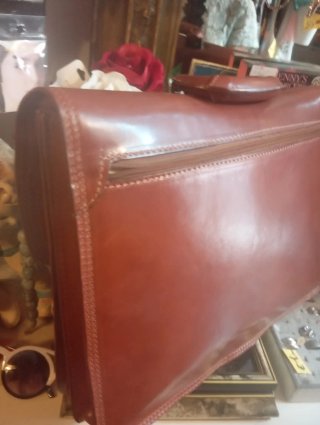Borsa da lavoro in pelle marrone