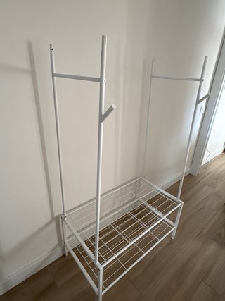 Appendiabiti/Scarpiera in Metallo Bianco