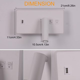 Lámpara de pared LED giratoria dormitorio