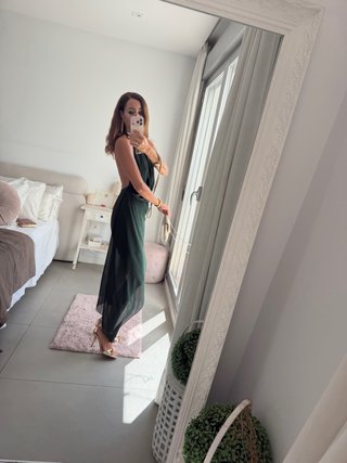 Vestido gasa verde vaporoso nuevo