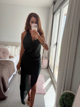 Vestido gasa verde vaporoso nuevo