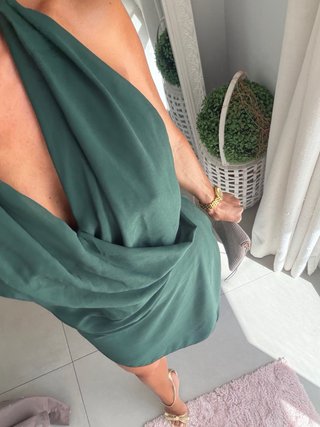 Vestido gasa verde vaporoso nuevo