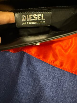Borsa Diesel nera con logo D