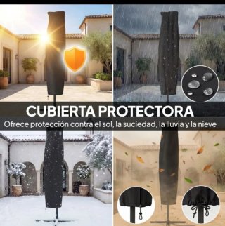 Sombrilla azul con luces LED