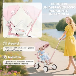 Triciclo para Niños 5 en 1 con Manillar de Empuje