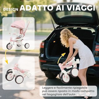 Triciclo para Niños 5 en 1 con Manillar de Empuje