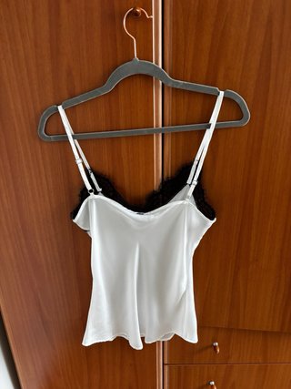 Top lencero encaje negro y blanco