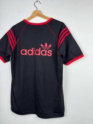 Camiseta Adidas Ringer Vintage Trefoil Negra Roja