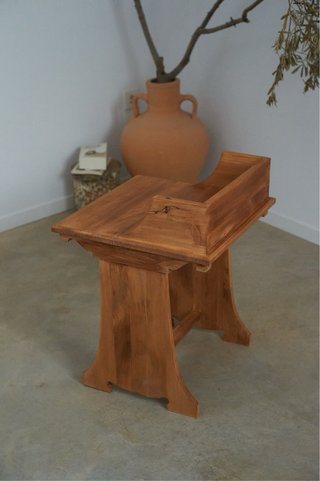 Silla de madera estilo rústico iglesia artesanal