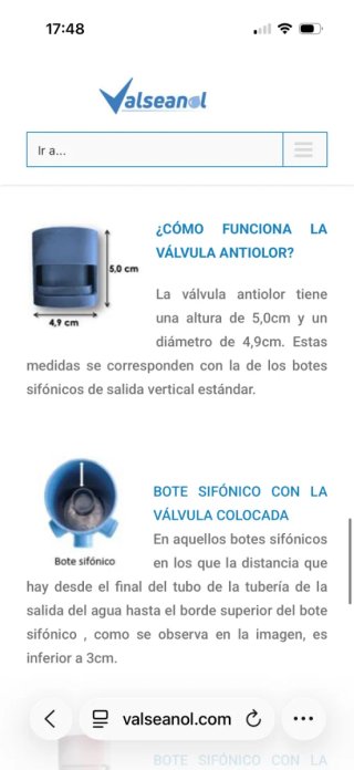 Válvula Botón Sifónico