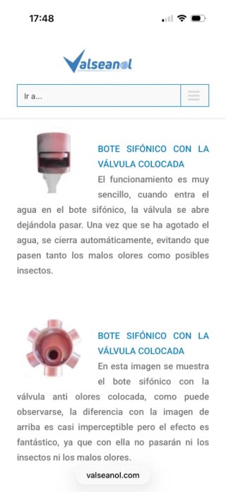 Válvula Botón Sifónico