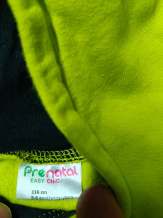 Felpa con cappuccio gialla neon Prenatal 5-6 anni