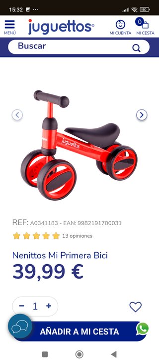 Tricicle infantil Juguettos vermell