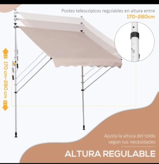 Toldo beige para terraza