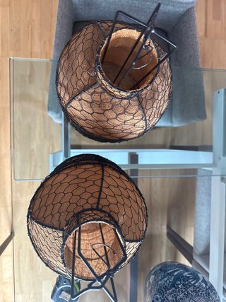 Pareja de  Faroles Chinos Jute Metal