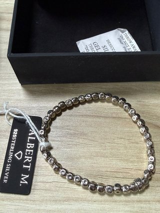 Pulsera Albert M. Plata 925 Italiana Elástica