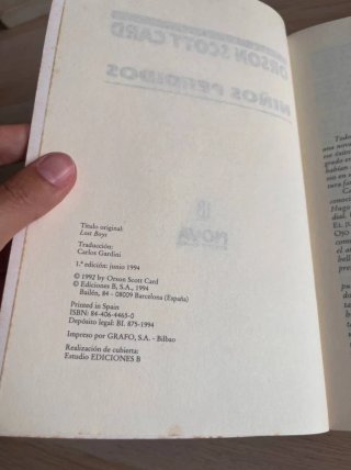 Libro niños perdidos orson Scott card