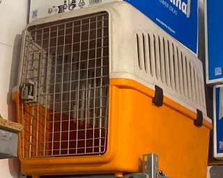 Transportín Perro Mediano/Grande Naranja y Blanco