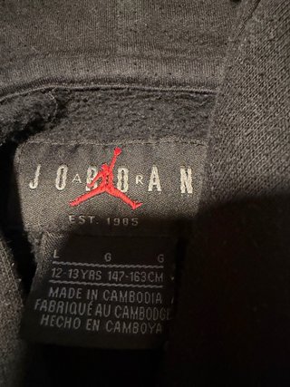 Sudadera Jordan Negra Niño Talla XL
