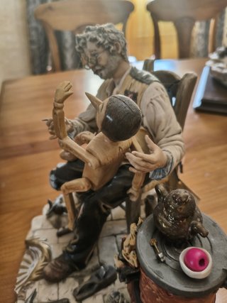 Figura Capodimonte Geppetto y Pinocho