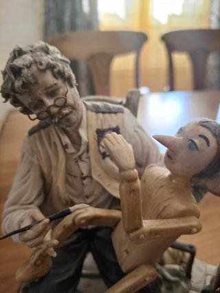 Figura Capodimonte Geppetto y Pinocho