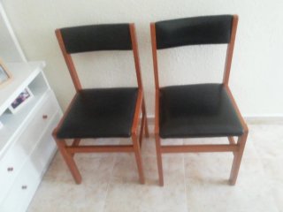 2 Sillas Comedor/Estudio Polipiel Negra