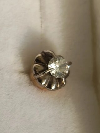 Pendientes oro blanco y dorado  flor