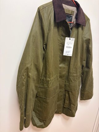 Chaqueta gabardina encerada Zara Verde Talla S