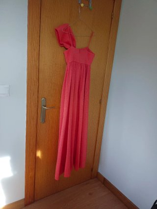 Vestido largo rosa/rojo