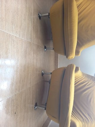 Poltrone vintage in tessuto giallo (2 unità)